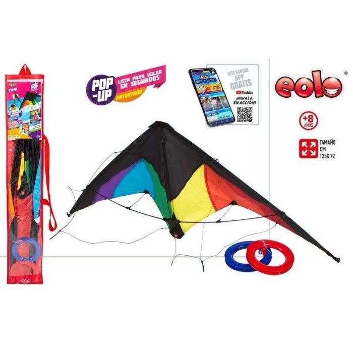 Cometa stunt kite pop-up magic arco iris 125x72 cm 1