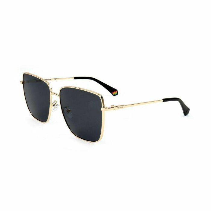 Polaroid 6164/G/S - Gafas de sol para mujer, forma cuadrada, acero inoxidable, 145 mm 6