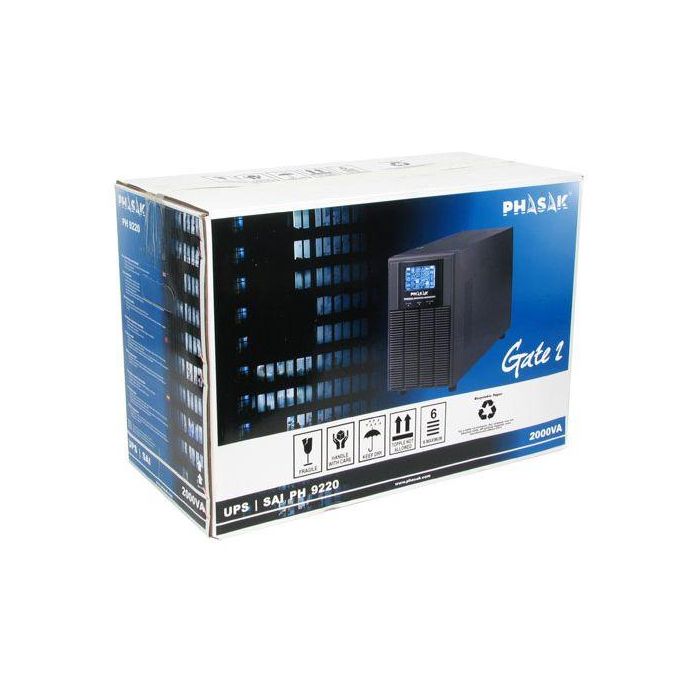 Phasak Smart Pro SAI UPS 2000 VA 9220 Online Doble Conversión con Pantalla LCD y Gestión USB/SNMP 4