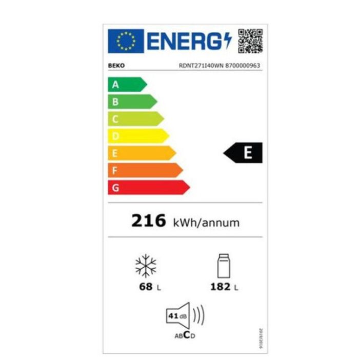 Frigorífico combinado BEKO RDNT271I40WN Blanco 1 Frigorífico combinado BEKO RDNT271I40WN Blanco 1