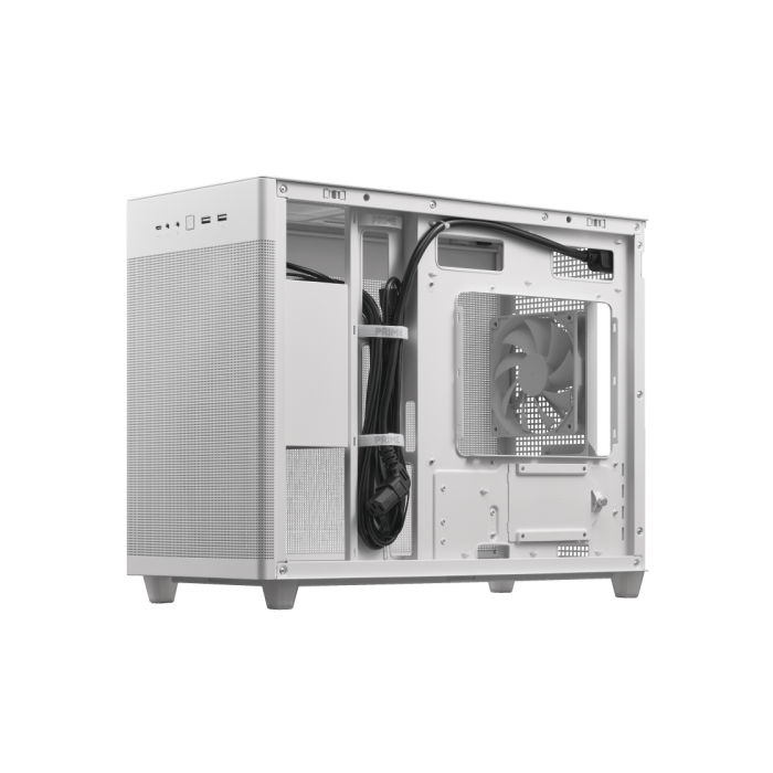 ASUS Prime AP201 MicroATX Mini Torre Blanco - Compatible con ATX, Ventiladores 120mm/140mm, Gestión de Cables 8