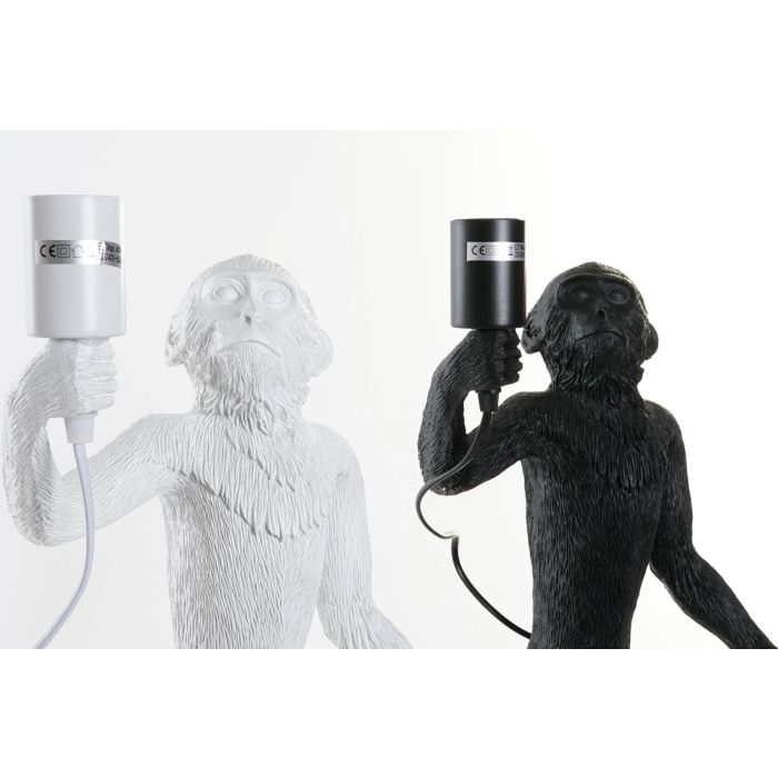 DKD Home Decor Lámpara de Sobremesa Colonial con Diseño de Mono Blanco y Negro de Resina, 55 cm Alto, E27 50W, Set de 2 2 DKD Home Decor Lámpara de Sobremesa Colonial con Diseño de Mono Blanco y Negro de Resina, 55 cm Alto, E27 50W, Set de 2 2