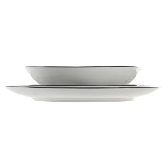 Vajilla Scandi DKD Home Decor Gris Claro 20 x 4 x 20 cm Set de 18 3 Vajilla Scandi DKD Home Decor Gris Claro 20 x 4 x 20 cm Set de 18 3