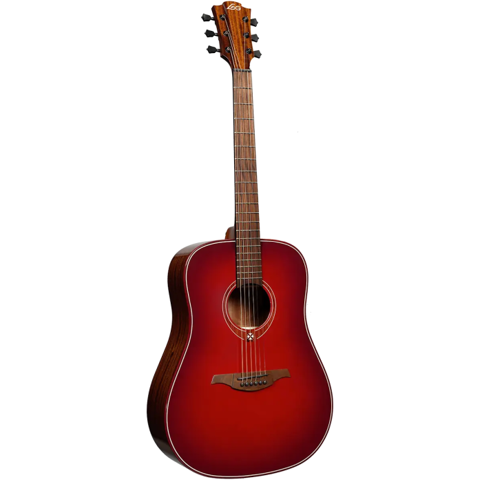 LAG Guitarra Acústica Dreadnought Edición Limitada Red Burst 1 LAG Guitarra Acústica Dreadnought Edición Limitada Red Burst 1