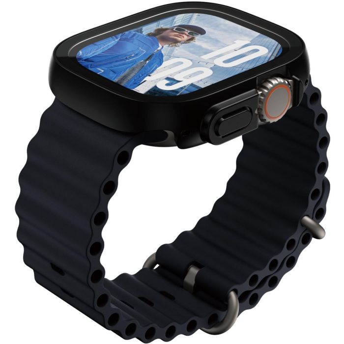PanzerGlass Protector Pantalla Snappie Full Body Slim Negro para Apple Watch Ultra 2 49mm, Resistente a Golpes y Rayones