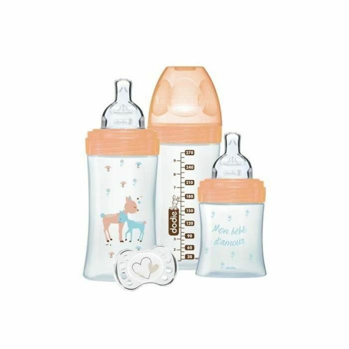 DODIE - Set de botellas Sensation + - vidrio (1 botella 150ml - 2 botellas 270ml - 1 piruleta 0-2 meses)