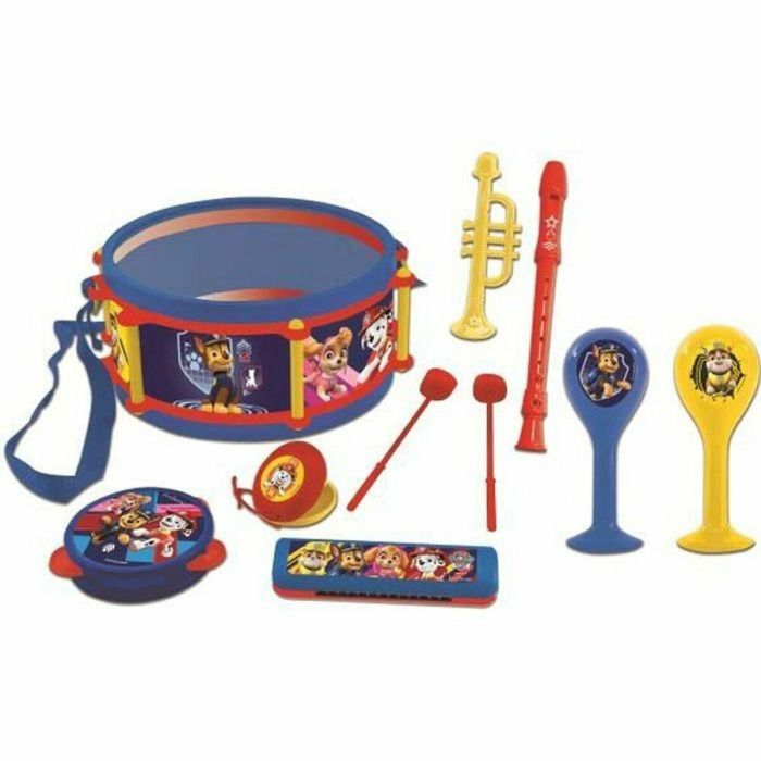 PAT PATROUILLE - Conjunto de 7 instrumentos musicales: batería, maracas, castagnette, armónica, flauta, trompeta y pandereta