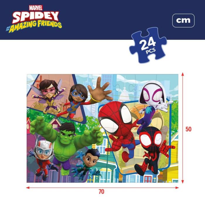 Puzzle Infantil Spidey Doble cara 24 Piezas 70 x 1,5 x 50 cm (6 Unidades) 2 Puzzle Infantil Spidey Doble cara 24 Piezas 70 x 1,5 x 50 cm (6 Unidades) 2