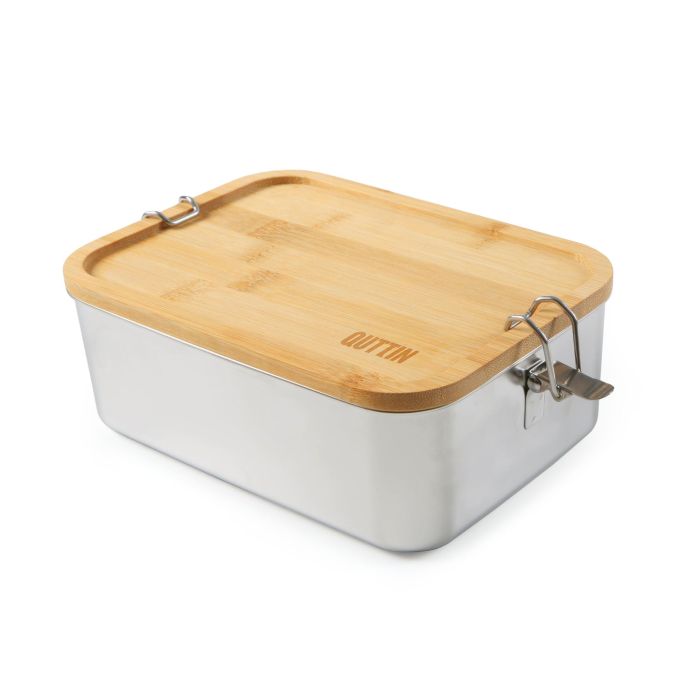Quttin Fiambrera acero inoxidable con tapa de bambú rectangular 1500 ml - 20.5 cm x 15 cm x 7.7 cm (6 Unidades) 7 Quttin Fiambrera acero inoxidable con tapa de bambú rectangular 1500 ml - 20.5 cm x 15 cm x 7.7 cm (6 Unidades) 7