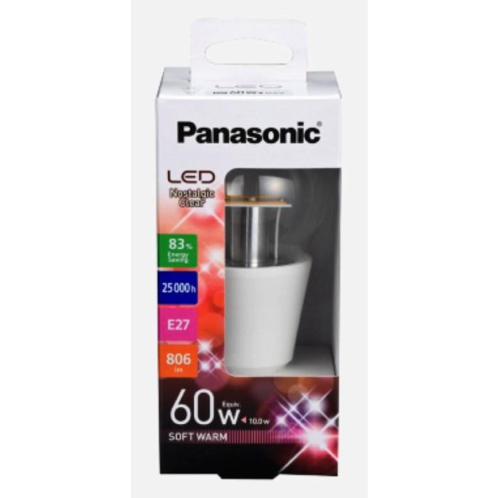 Panasonic-Panalight LDAHV10L27CGEP2 Lámpara LED Nostalgic Clear Bulbo E27 10W 2700K Transparente 3 Panasonic-Panalight LDAHV10L27CGEP2 Lámpara LED Nostalgic Clear Bulbo E27 10W 2700K Transparente 3