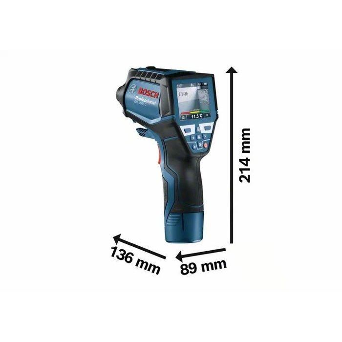 Detector de calor Bosch Professional GIS 1000 C con batería de 12 V 2,0 Ah, tarjeta de inicio rápido, cable USB, en L-Boxx - 0601083301 2