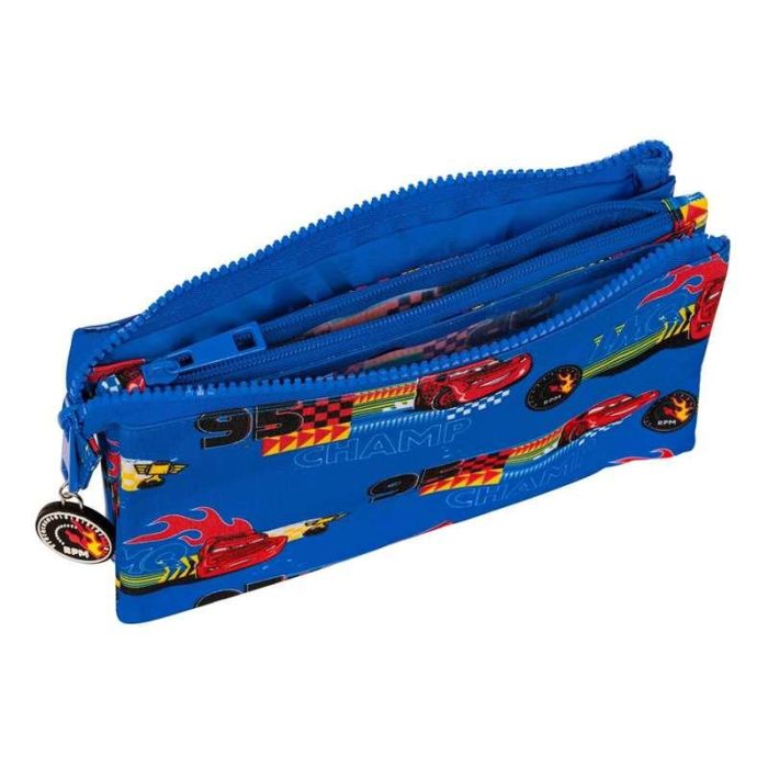 Portatodo Triple Cars Race ready Azul 22 x 12 x 3 cm Portatodo Triple Cars Race ready Azul 22 x 12 x 3 cm