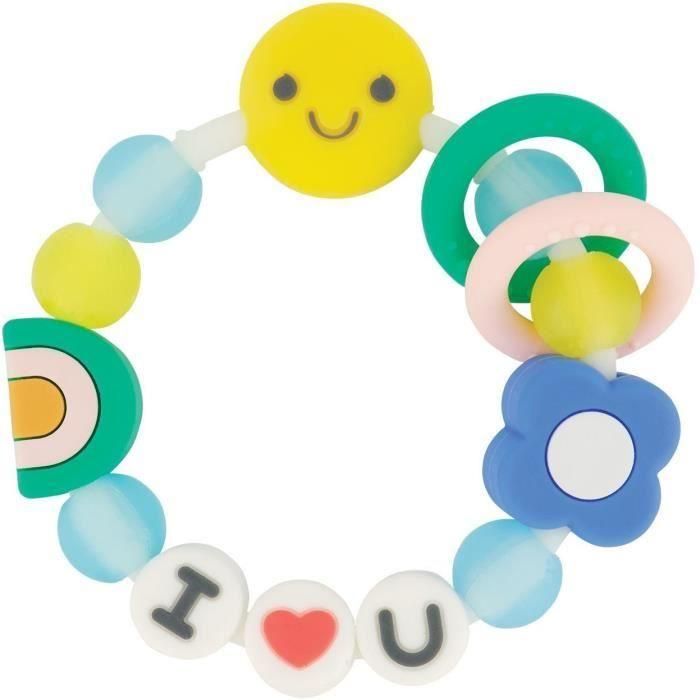 Infantino 316773 Pulsera de dentición de la amistad de silicona con mensaje 'Te amo Je t'Aime'