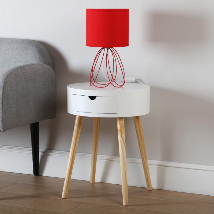 Lampara De Mesa Mila Roja Versa 20X36CM (2 Unidades) 1 Lampara De Mesa Mila Roja Versa 20X36CM (2 Unidades) 1