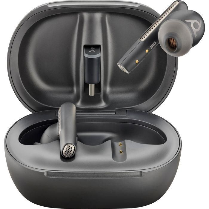 Poly Voyager Free 60+ UC Auriculares Carbon Black con ANC, 3 Micrófonos, Estuche Táctil y Adaptador USB-C BT700 4
