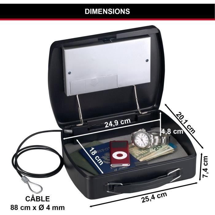 Master Lock Estuche de Seguridad Portátil de Acero con Cable, Combinación Electrónica y Llave para Viaje 5 Master Lock Estuche de Seguridad Portátil de Acero con Cable, Combinación Electrónica y Llave para Viaje 5