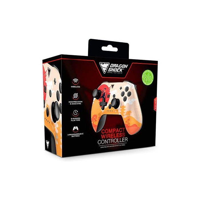 Dragonshock Poptop Compact Gamepad Inalámbrico para Nintendo Switch, Bluetooth, Girosopio, Botones Programables, Batería Recargable, Color Rising Sun 5