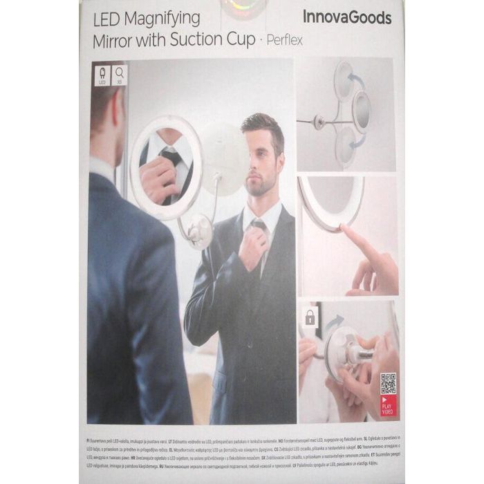 Espejo de Aumento LED con Brazo Flexible y Ventosa Mizoom InnovaGoods 1 Espejo de Aumento LED con Brazo Flexible y Ventosa Mizoom InnovaGoods 1