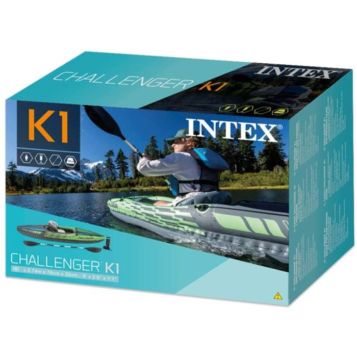 Canoa Hinchable Intex Challenger K1 Verde Hinchable 274 x 33 x 76 cm 5 Canoa Hinchable Intex Challenger K1 Verde Hinchable 274 x 33 x 76 cm 5