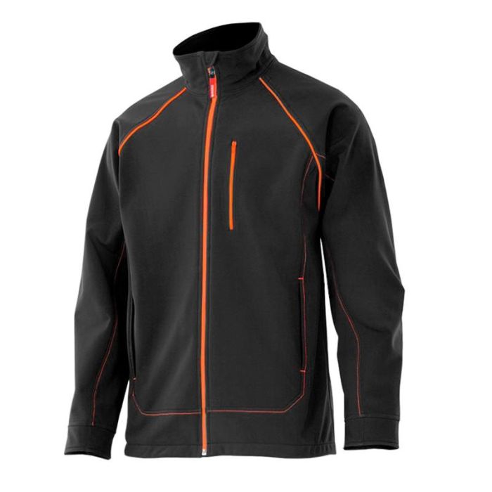 Velilla 206001 Chaqueta Soft Shell Bicolor Cuello Alto Impermeable Transpirable Forro Polar Negro Naranja Talla S-XXL