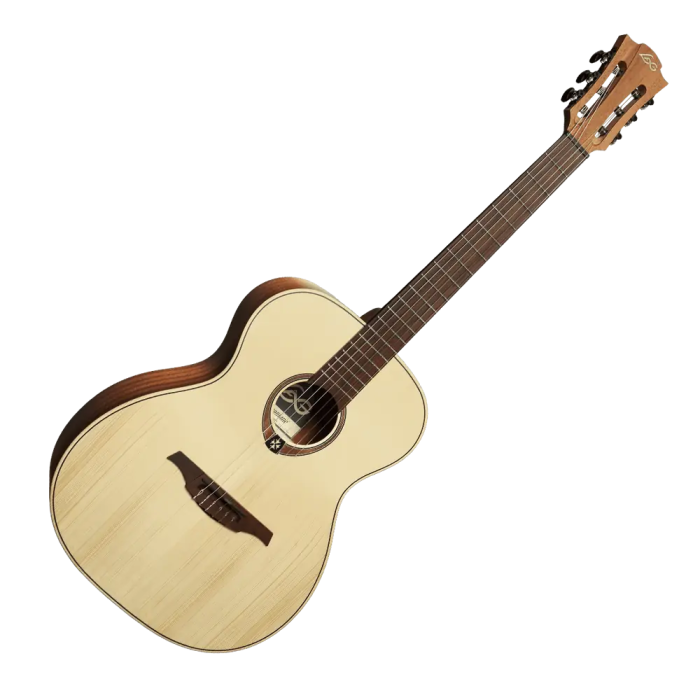 LAG Guitarra Acústica Nylon Auditorium Natural Abeto Engelmann Macizo Acabado Satinado 2