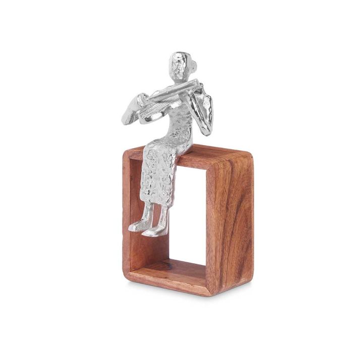 Figura Metal Violin Plata Con Soporte Madera Giftdecor 13X27CM (6 Unidades) 1 Figura Metal Violin Plata Con Soporte Madera Giftdecor 13X27CM (6 Unidades) 1