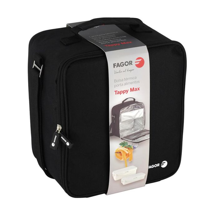 Fagor Bolsa Porta Alimentos Tappy Max con Tuppers, Material Semi-Rígido, Aislante Frío/Calor, Incluye 2 Contenedores Herméticos, 20x14,5x26cm 2 Fagor Bolsa Porta Alimentos Tappy Max con Tuppers, Material Semi-Rígido, Aislante Frío/Calor, Incluye 2 Contenedores Herméticos, 20x14,5x26cm 2