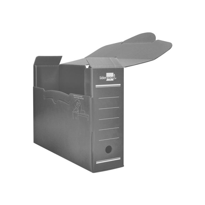 Caja Archivo Definitivo Plastico Liderpapel Gris 387x275x105 mm 5 unidades 6