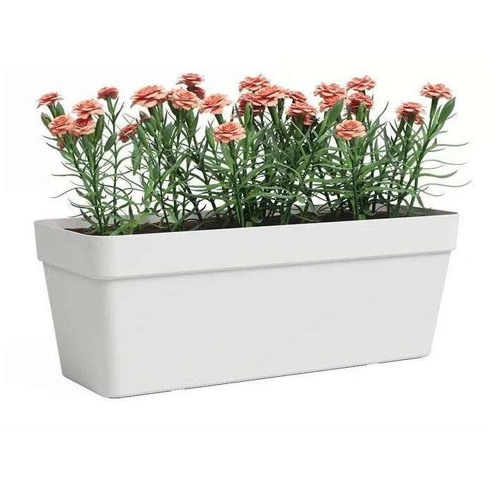 Artevasi Jardinera Rectangular de Plástico Blanca 1
