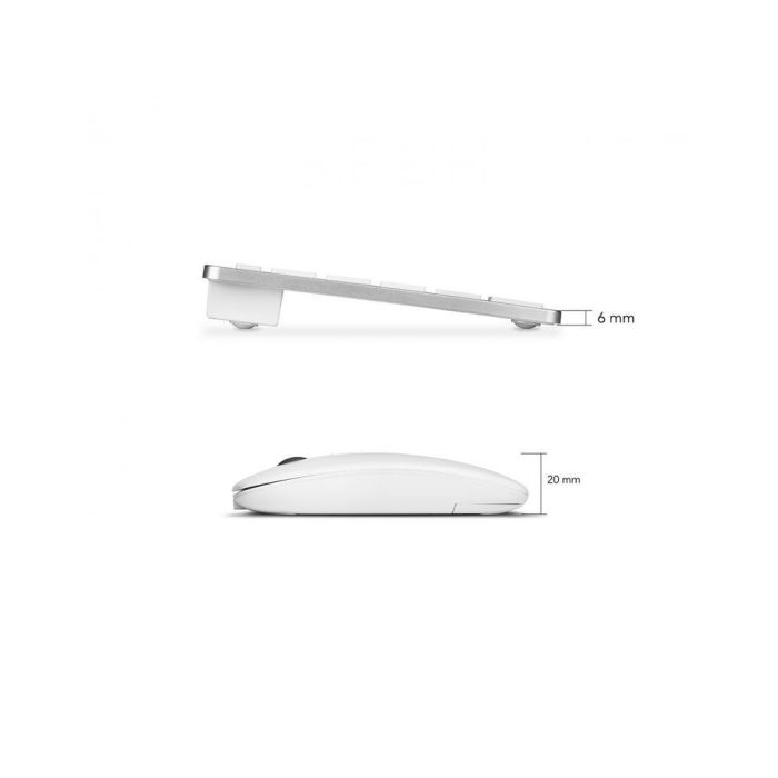 Subblim Combo Multidispositivo Compacto Silver - Teclado y Ratón Inalámbricos Bluetooth 5.2, Receptor USB 2.4G, SUBKBC-OCO015 4 Subblim Combo Multidispositivo Compacto Silver - Teclado y Ratón Inalámbricos Bluetooth 5.2, Receptor USB 2.4G, SUBKBC-OCO015 4