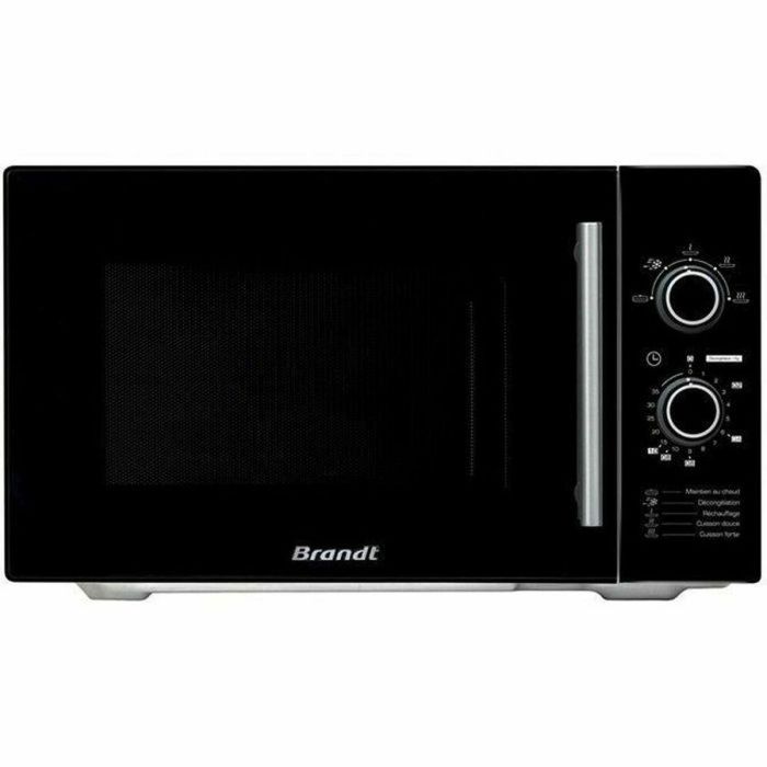 Brandt Microondas monofunción negro 26L 900W independiente con control mecánico, 5 niveles de potencia y plato giratorio 32cm
