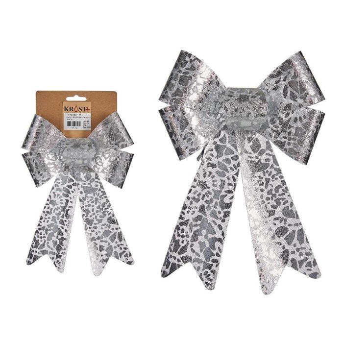 Lazo PVC 15x25 cm Estampado Plata - Krist+ (48 Unidades) Lazo PVC 15x25 cm Estampado Plata - Krist+ (48 Unidades)