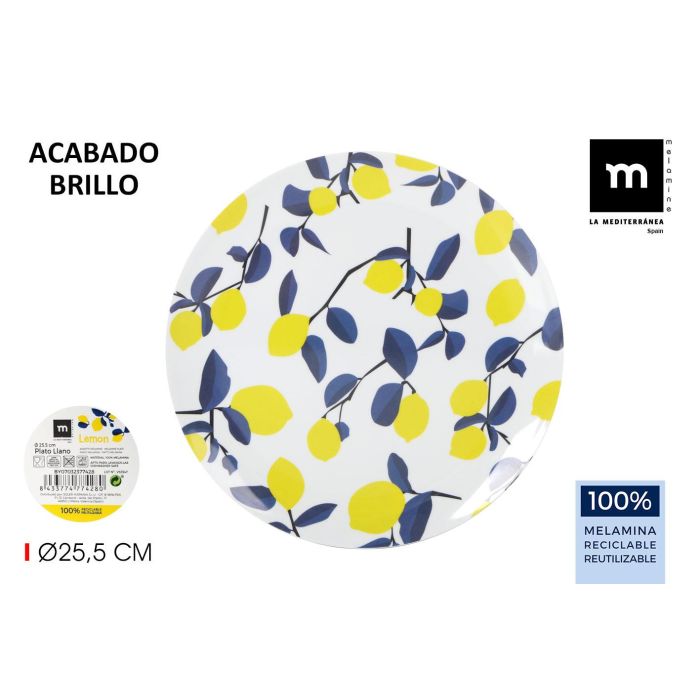 Plato Llano Melamina Brillo Lemon 25.5 cm - La Mediterranea (24 Unidades) Plato Llano Melamina Brillo Lemon 25.5 cm - La Mediterranea (24 Unidades)