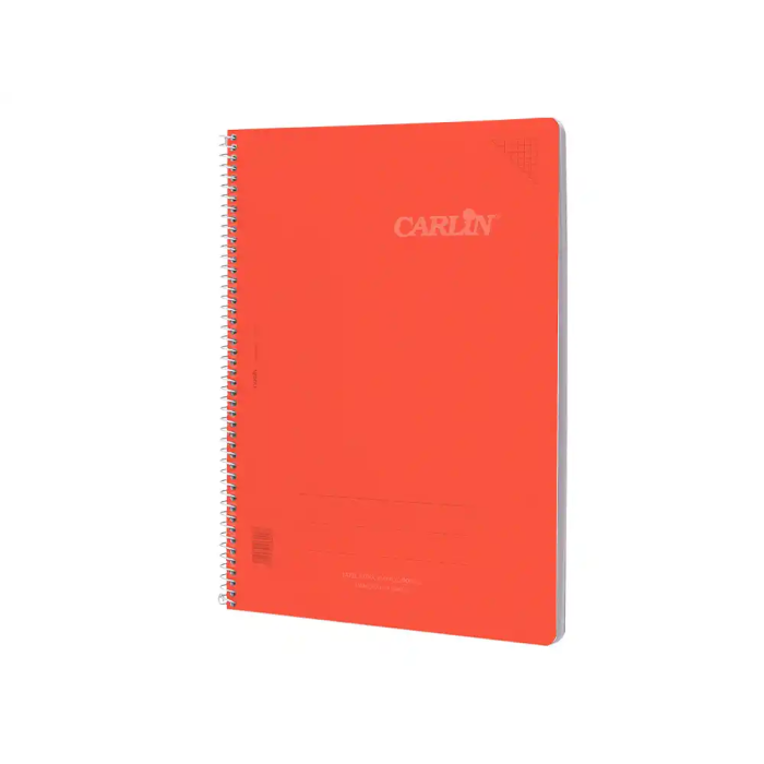 Carlin Cuaderno espiral A4 Tapa Plástico 80 Hojas 90gr Cuadro 4mm con Margen Color Rojo 2 Carlin Cuaderno espiral A4 Tapa Plástico 80 Hojas 90gr Cuadro 4mm con Margen Color Rojo 2