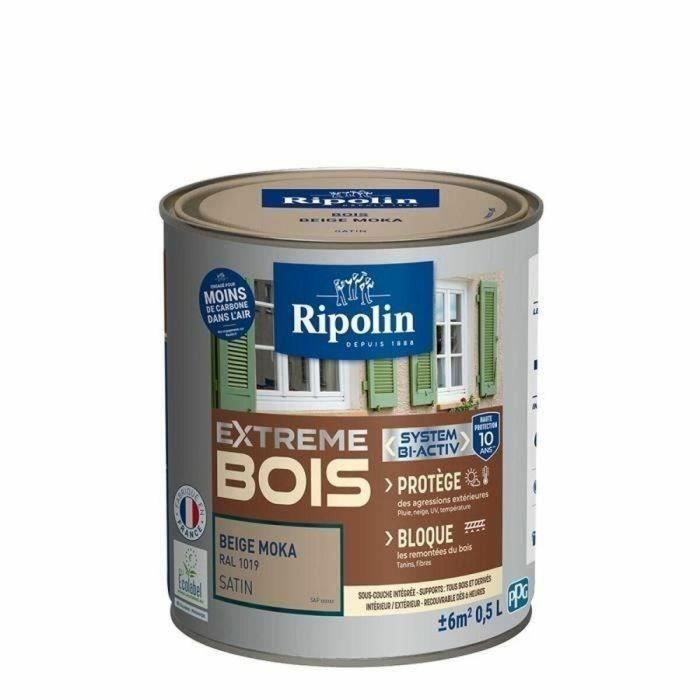 Ripolin RIP3174269077749 Pintura para Madera Satinada Alta Protección 10 años Beige Moca