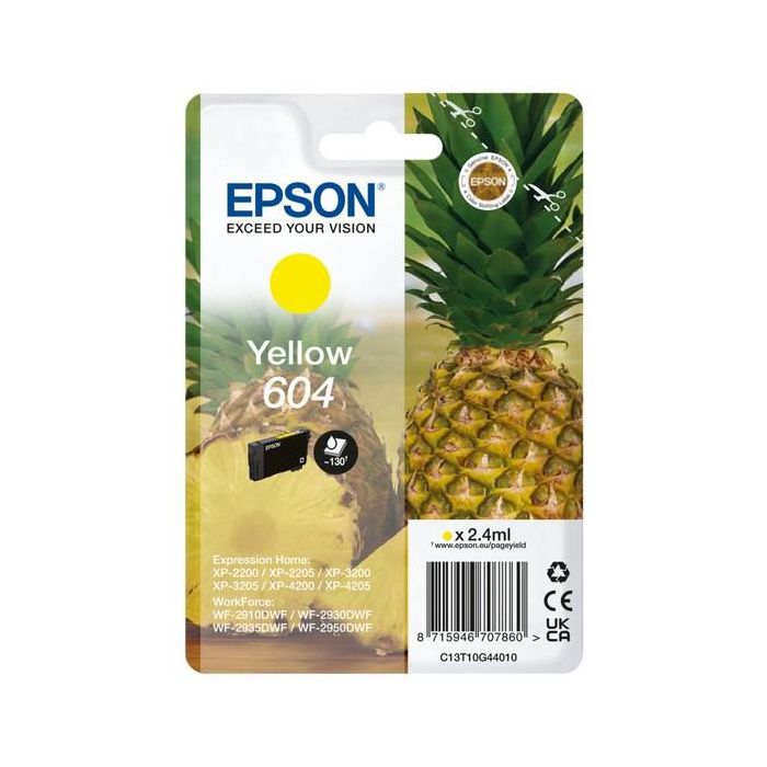 EPSON Cartucho Amarillo 604 XP-2200, WF-2910DWF Piña 0 EPSON Cartucho Amarillo 604 XP-2200, WF-2910DWF Piña 0
