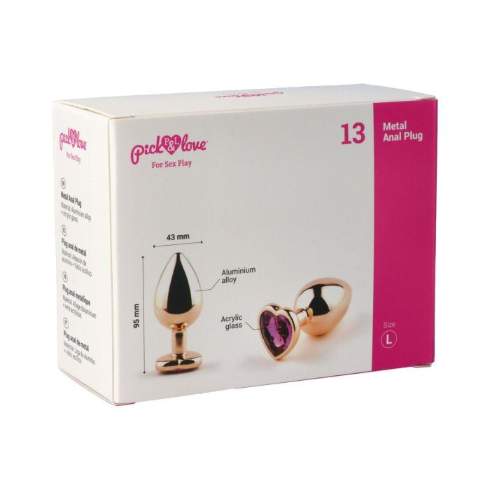Plug Anal Pick&Love Nº 13 Dorado (9,5 cm) 1 Plug Anal Pick&Love Nº 13 Dorado (9,5 cm) 1