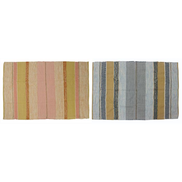 DKD Home Decor Alfombra Moderna de Diseño Multicolor 290x200 cm, Fabricada con Algodón, Yute y Poliéster, 1200 gsm, Pack de 2 Unidades