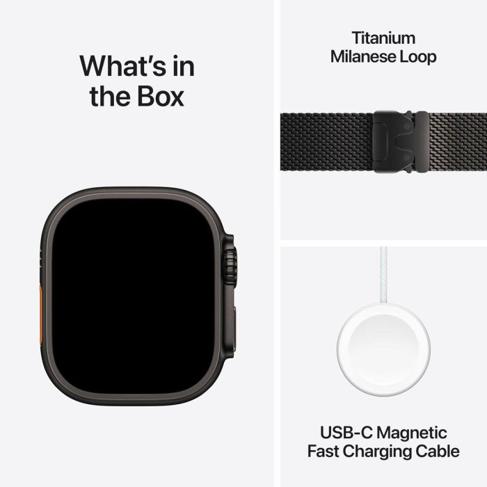 Apple Watch Ultra 3 Cellular Titanium 49mm Schwarz con Correa Milanaise 6