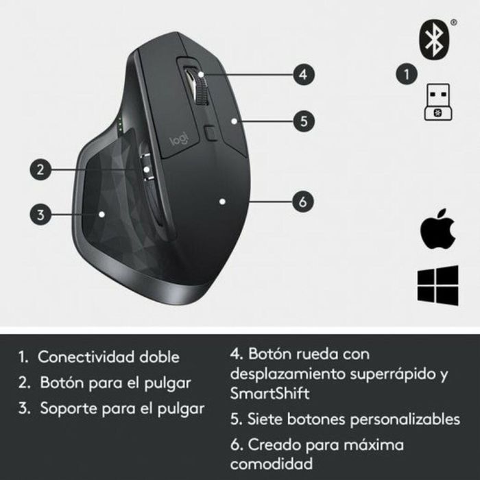 Ratón Logitech MX Master 2S Gris 7