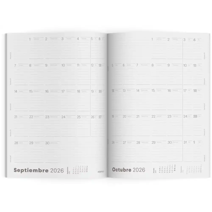 Additio Agenda Planificador Mes Vista 16 Meses 19,5x28,5 cm Colores Surtidos 5