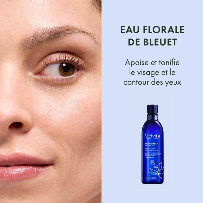 Melvita Agua Floral de Aciano Bio 200ml - Tónico Facial Descongestionante y Calmante para Contorno de Ojos Cansados y Desmaquillar 4