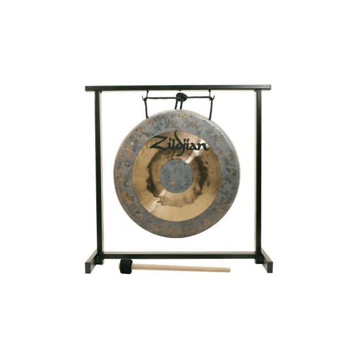 Zildjian Gong Traditional de 12 pulgadas con stand set. Ancho 49cm, Alto 21.5cm, Largo 49.5cm.