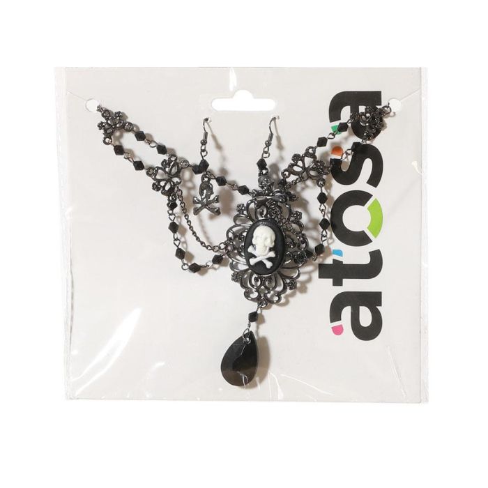 Set Collar y Pendientes Negros para Disfraz de Bruja Halloween - Accesorio Fiesta Temática 1