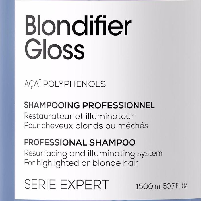 L'Oreal Champú Blondifier Iluminador y Restaurador Cabello Rubio 1500ml Nuevo Formato L'Oreal Champú Blondifier Iluminador y Restaurador Cabello Rubio 1500ml Nuevo Formato