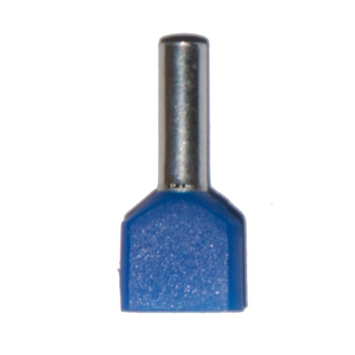 Puntera aislada 00,75 mm², doble, azul, 100 unidades Puntera aislada 00,75 mm², doble, azul, 100 unidades