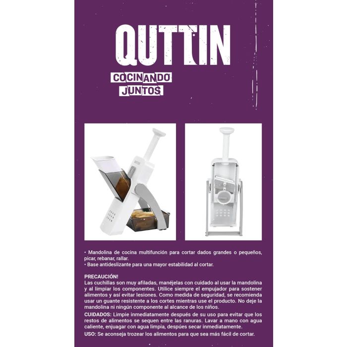 Quttin Cortador de Verduras 4 en 1, 14.5x14.5x33 cm, 735 g (6 Unidades) 4 Quttin Cortador de Verduras 4 en 1, 14.5x14.5x33 cm, 735 g (6 Unidades) 4