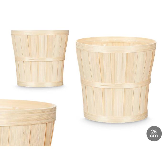 Cubre Macetas Redondo Bambu 25Cm Ibergarden (24 Unidades) Cubre Macetas Redondo Bambu 25Cm Ibergarden (24 Unidades)