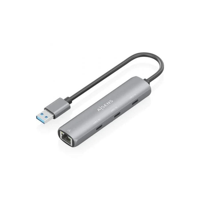 Aisens ASUC-4P037-GR Hub USB 3.0 a Ethernet Gigabit y 3xUSB-C 5G, Gris, 15cm 0 Aisens ASUC-4P037-GR Hub USB 3.0 a Ethernet Gigabit y 3xUSB-C 5G, Gris, 15cm 0