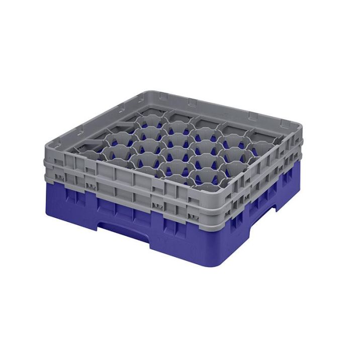 CAMBRO - 30S434-186 - Cesta de lavado 30 comp. 2 alturas - 7,84 cm Ø máx. - alt. máx. 13,5 cm - 50 x 50 x 18,4 cm - Azul marino